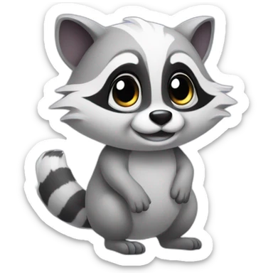cute ghost racoon sticker