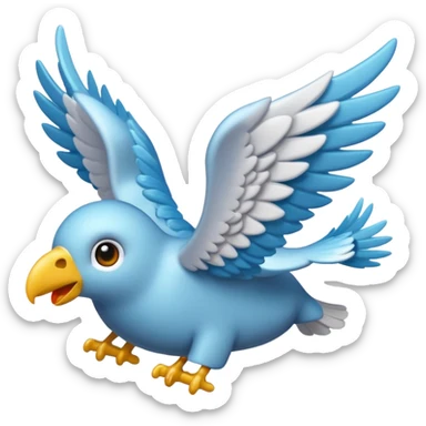 Calvo con alas volando sticker