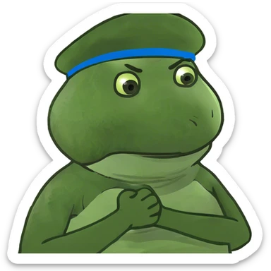 A guy holding his neck crossing his arms sticker