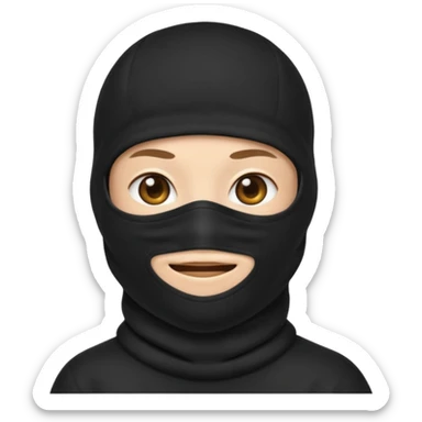 Emoji con pasamontañas sticker