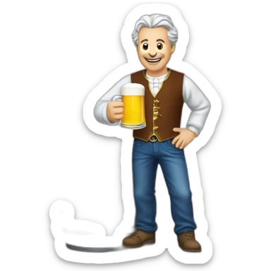 Jean Michel blancaire buvant une bierre sticker