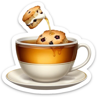 scone being dunked in a cup of British tea sticker