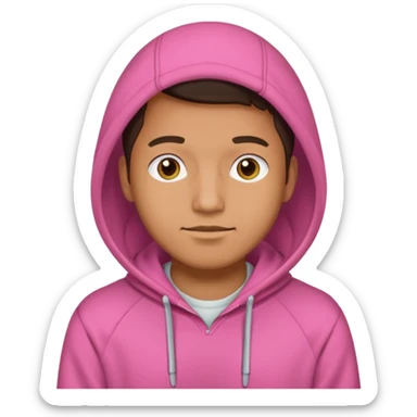 man in pink hoodies sticker