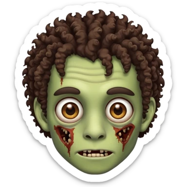 это должен быть юноша, глаза цвета хамелион, но более коричневые, выглядит как зомби и еще кудрявые волосы темно коричневого цвета sticker