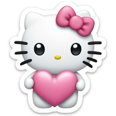 hello kitty with heart sticker