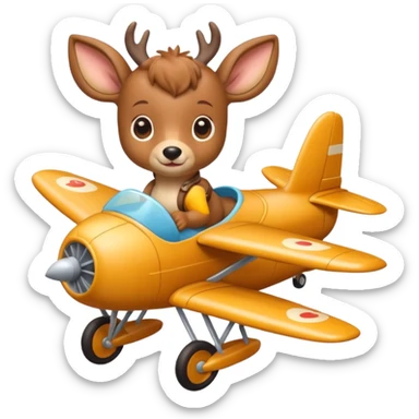 Baby deer airplane sticker