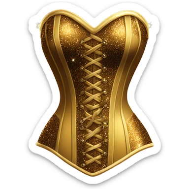 Shine and glitter gold corset sticker