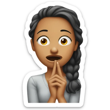 Lady hold her nose because it smells  sticker