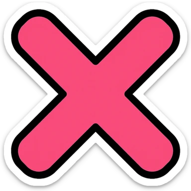 pink x icon sticker