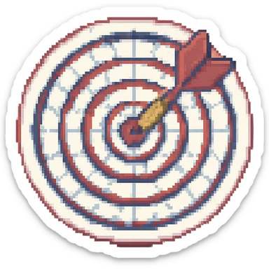 Add a dart in the bullseye of the target. Keep the style consistent with the original image and maintain the transparent background. sticker
