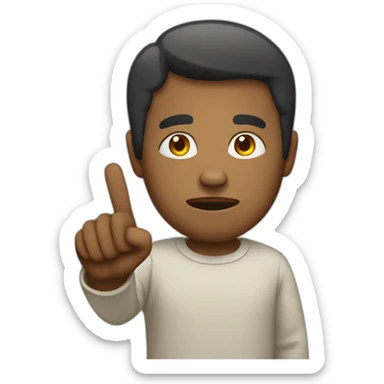 Male warning with his finger sticker