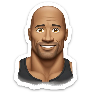 dwayne johnson with a mobile phone sticker