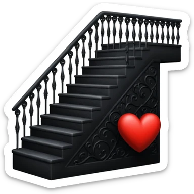 goth heart with a gothic staircase sticker