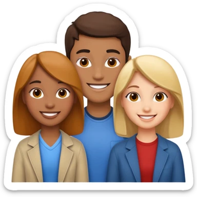 tres estudiantes felices  sticker