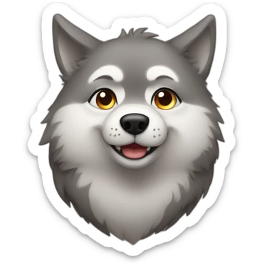 Cute little Chubby Wolf sticker