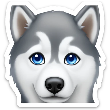 Siberian husky dog with blue eyes sticker
