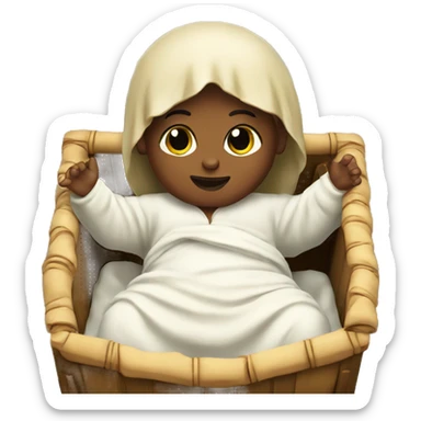 Baby Jesus in a manger sticker