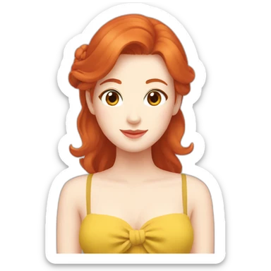 a beautiful redhead on holiday in japan sticker