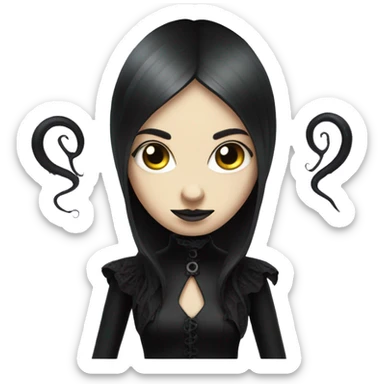 Goth lady with tentacles sticker