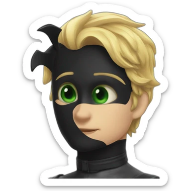 Chat noir yeux verts sticker