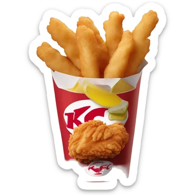 KFC chicken tenders with lemonade crinkle fries  sticker