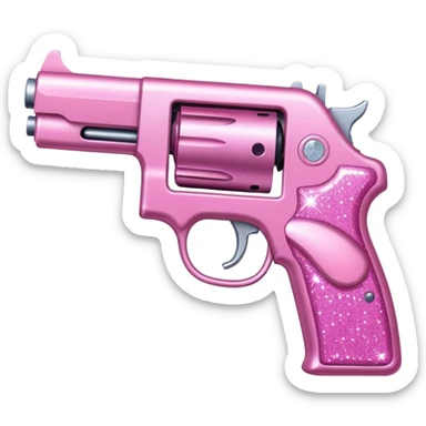 pink sparkly gun sticker