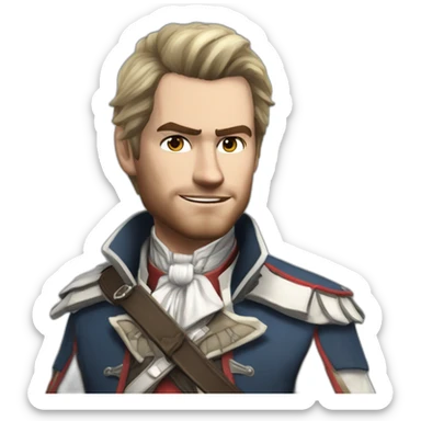 Connor character of Assassin's Creed 3 game with fine and quality details sticker