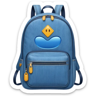 simple denim backpack 

 sticker