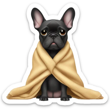French bulldog in a blanket sticker