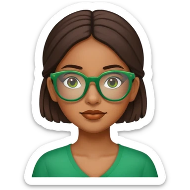 Mexican girl with green glasses on sticker