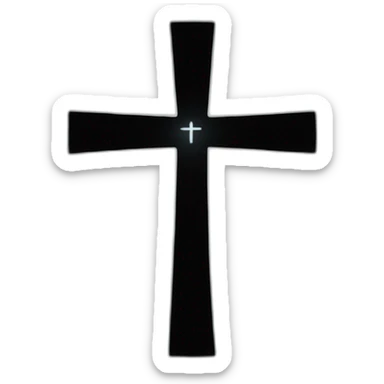Black cross with stars around it sticker
