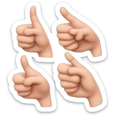 hand with pinky finger up and other fingers and thumb down sticker