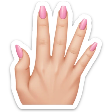 Perfectly manicured pink nails middle finger sticker