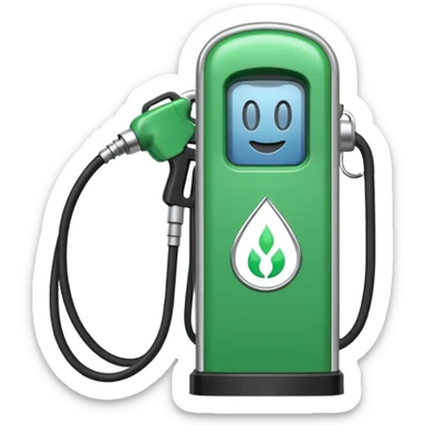 Split image—quick gas pump vs. slow EV plug. sticker