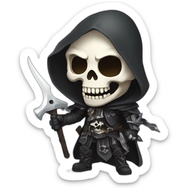 reaper skull RAID in the style of chibi character sticker