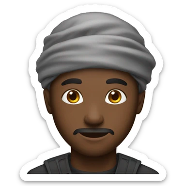 African American male with a baclava on  sticker