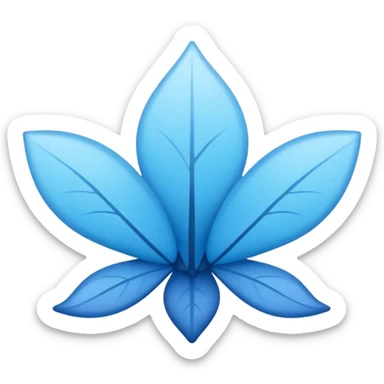Lirios color azul pastel con degradado azul osciro sticker
