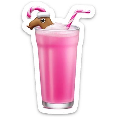 Pink Christmas drink sticker