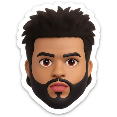 Add The Weeknd's After Hours album hairstyle, characterized by a tall, wild, and sculpted look, keeping the rest of the emoji the same. Remove the background. Maintain the original emoji style and details. sticker