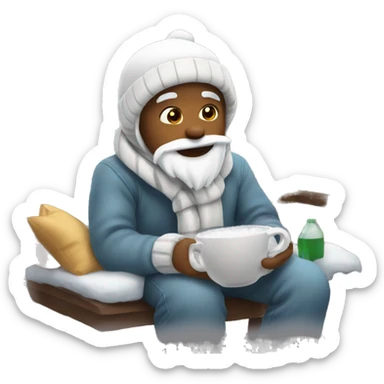 Cozy snowy day sticker