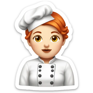 Chubby short red hair female chef's kiss sticker