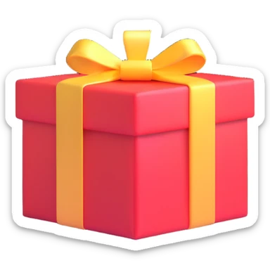 an open present with sparkling light shining from within, celebratory, no text sticker