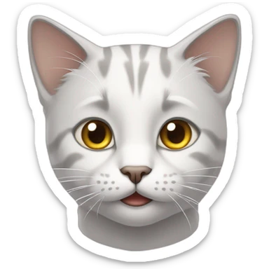 white male cat whith grey hair sticker