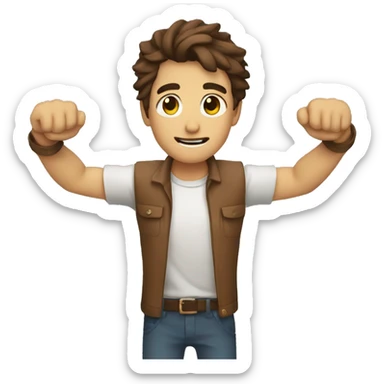 persona haciendo una cruz con los brazos sticker