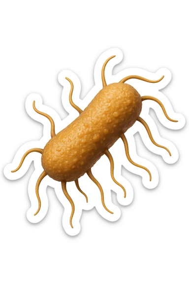 EMOJI STILE IPHONE 3D DI batteri intestinali che fluttuano in aria E FALLO MOLTO REALISTICO IN 3D sticker