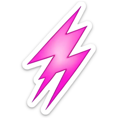 Pink rock and roll lightning bolt sticker