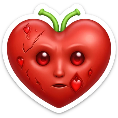 Toxic red Heart
 sticker