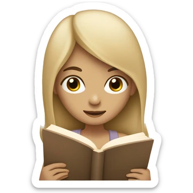 Girl reading a book. In beige tones  sticker