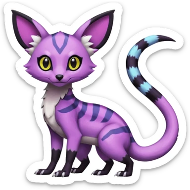 White Salandit-Umbreon-Genet-Noivern-Civet-Hybrid (Full body) sticker