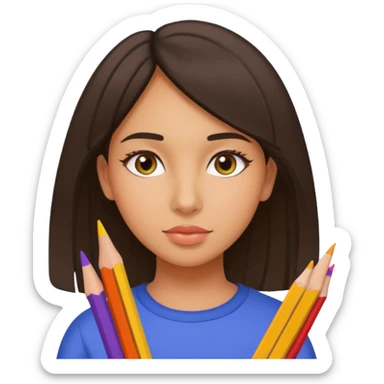 the girl draws connections between people sticker